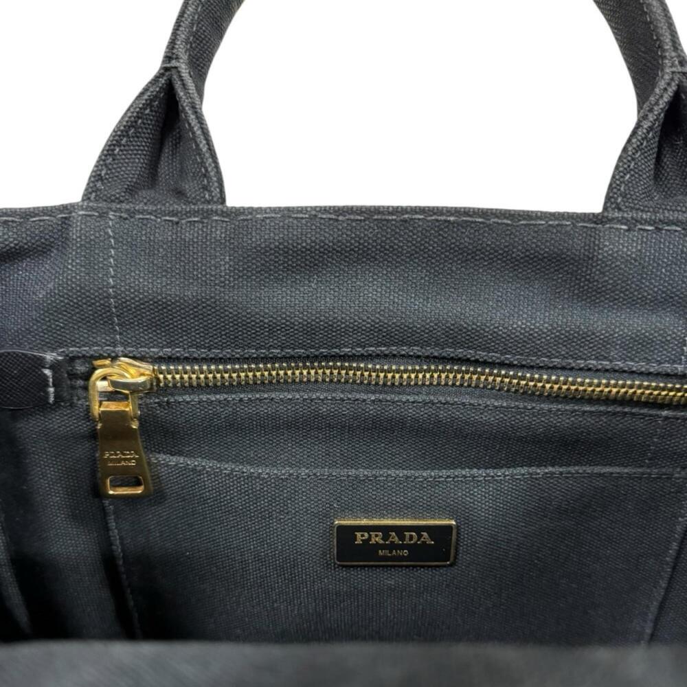 Prada Canapa Shoulder Bag, Canvas IBG439, Black, Women's, PRADA 2-way - Picture 11 of 16
